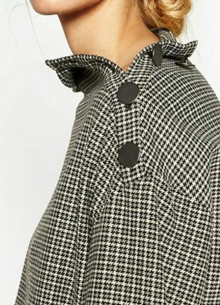 Блуза оверсайз zara из смесивой шерсти с металлическими пуговками4 фото