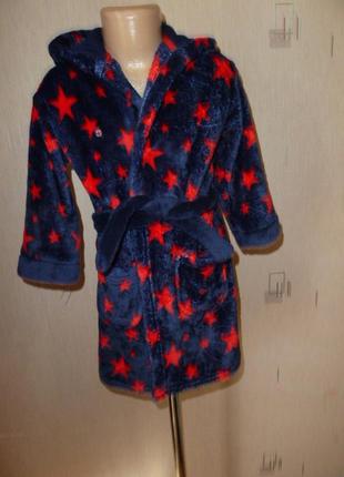 Marks&spencer м'який халат на 3-4 роки з зірочками