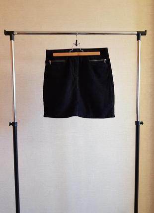 Міні спідниця з чорного вельвету