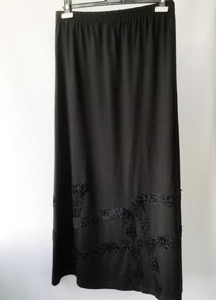 Длинная юбка на резинке с нашитой тесьмой по низу nook германия, длина 95 см4 фото