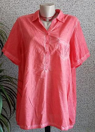 Стильна натуральна легка блуза-сорочка maxi blue