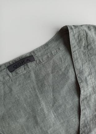 Красивая качественная льняная асимметричная блуза 100% лен5 фото