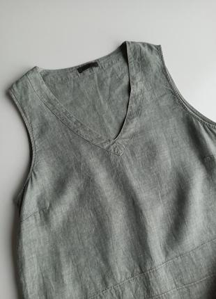 Красивая качественная льняная асимметричная блуза 100% лен4 фото