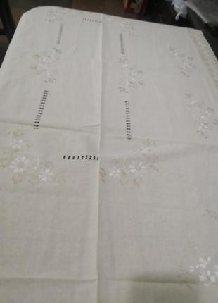Льняная скатерть с кружевом и вышивкой, 110*150, в наличии расцветки и размеры4 фото