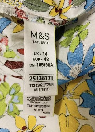 Шикарная блуза в цветочный принт m&s рр m-l-xl100%viscose2 фото