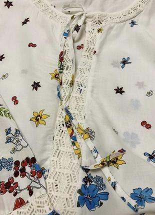 Шикарная блуза в цветочный принт m&s рр m-l-xl100%viscose3 фото