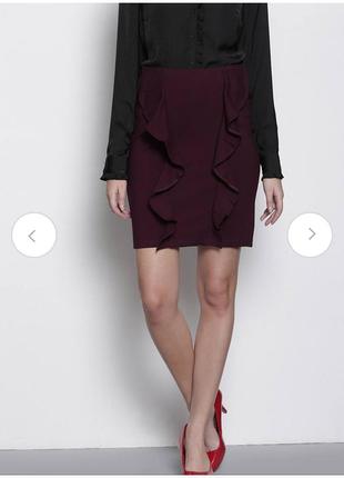 Стильная юбка карандаш с воланами dorothy perkins