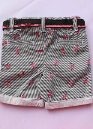 Primark. стильные шорты с пояском 6-9 мес девочке. фламинго.4 фото