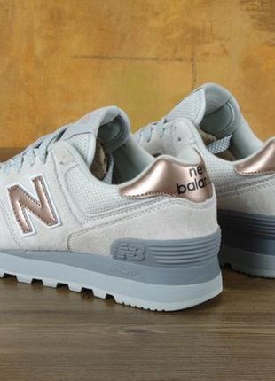 Женские кроссовки new balance 574 white gold.3 фото