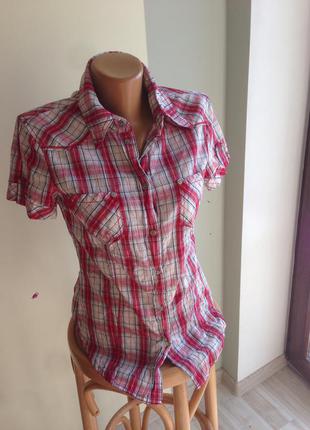 Рубашка в клетку , яркая esprit xs s размер