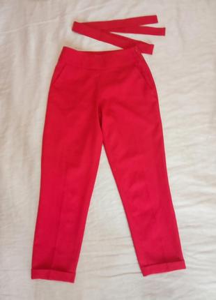 Жіночий червоний брючний костюм двійка maryline піджак брюки штани s український бренд україна весна6 фото