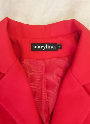 Жіночий червоний брючний костюм двійка maryline піджак брюки штани s український бренд україна весна5 фото