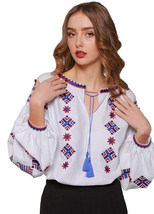 Вышиванка женская "ромбы косач" белая