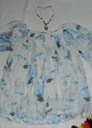 Шикарная лёгкая натуральная блуза шелк giusy m -  италия2 фото