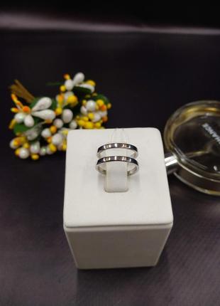 Серебряное безразмерное двойное модное фаланговое кольцо размер 143 фото