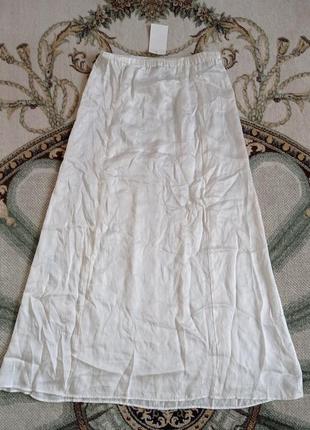 Белая атласная юбка - подъюбник xs-s