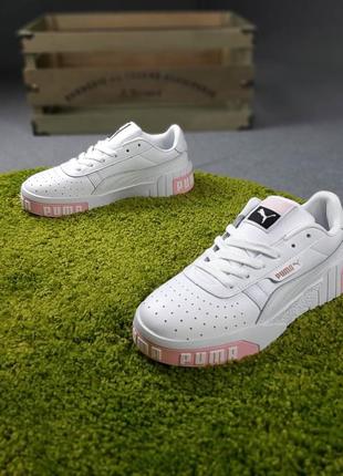 Кроссовки женские puma cali белые/розовые (пума кали, кросівки)5 фото