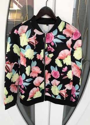 Женская кофта джемпер с цветочным принтом zara1 фото