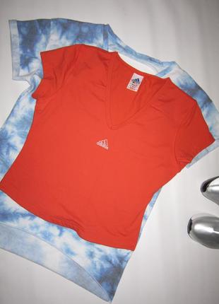 Відмінна оранжево-теракотова футболка adidas1 фото