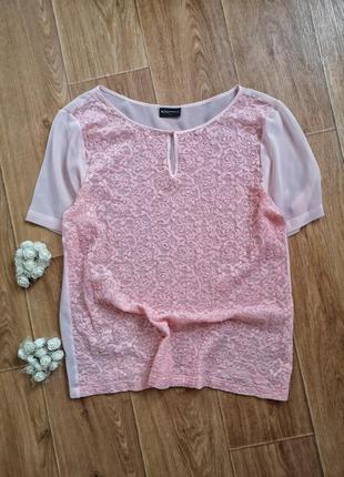 Красивая блуза гипюровая розового цвета1 фото
