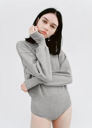 Боди - толстовка серый меланж zara - s, m