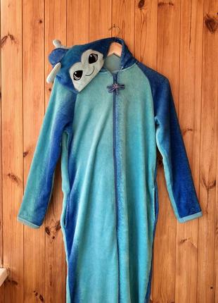 Кигуруми стрекоза слип человечек пижама флисовая мягкая голубая омбре тай дай5 фото