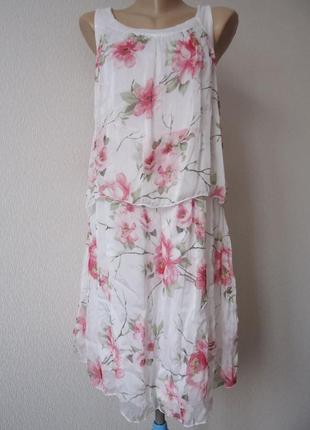 Шикарное шелковое платье с цветами италия2 фото