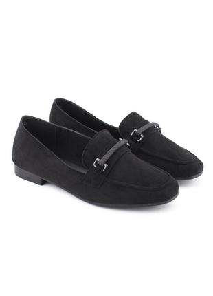 Стильні чорні замшеві туфлі лофери балетки мокасини низький хід