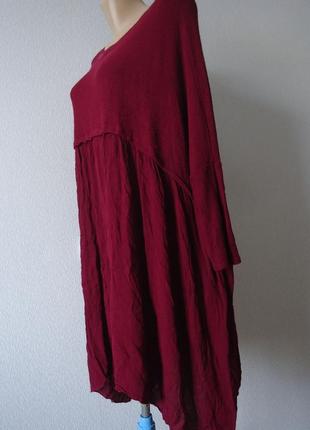 Шикарне плаття туніка італія винного кольору2 фото