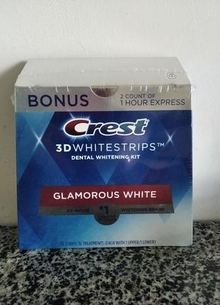 Відбілюючі смужки crest 3d whitestrips glamorous white, 32 шт2 фото