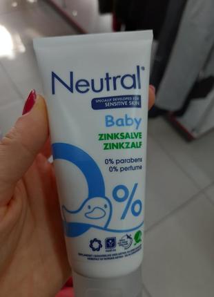 Neutral baby zinksalve дитячий крем для тіла з цинком без запаху від алергії зволожуючий1 фото