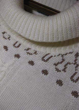 Шерсть30%, шикарный теплый элегантный свитер пончо безрукавка himmelblau,44, км0917, бежево-коричнев7 фото