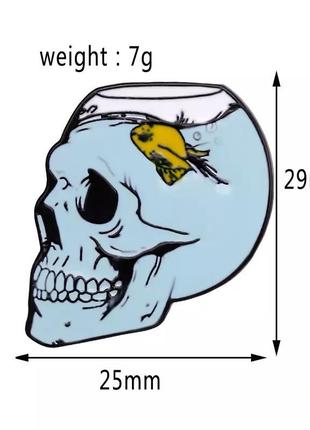 Стильний пін значок брошка череп 💀3 фото