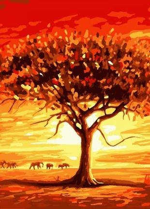 Картина по номерам золотое солнце африки ас10507