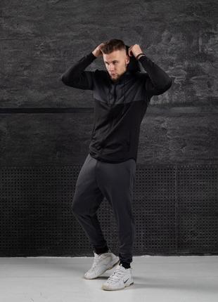 Стильний чоловічий спортивний костюм asos з капюшоном на блискавці сірий асос