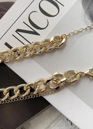Распродажа новая 🔝 двойная цепочка стильная цепь ожерелье2 фото