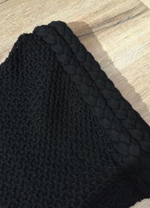 Черное вязанное платье.4 фото