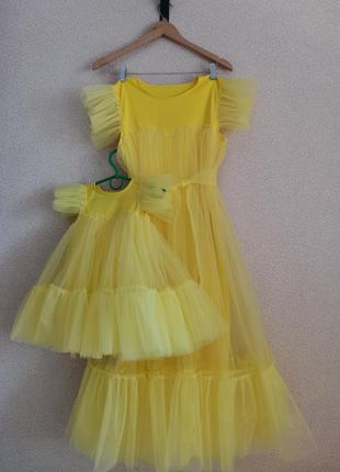 Плаття для доньки з комплекту фемелі лук(мама донька, парні комплекти)
