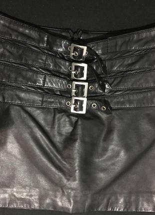 Кожаная юбка mango zara 6