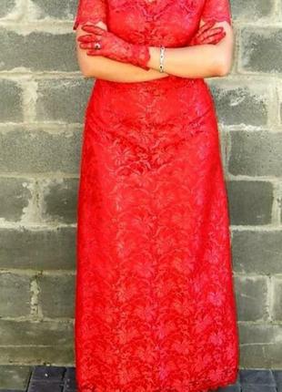 Плаття довге червоне2 фото