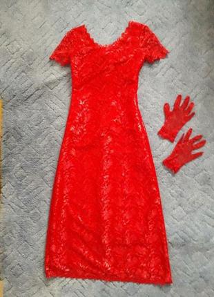 Плаття довге червоне3 фото