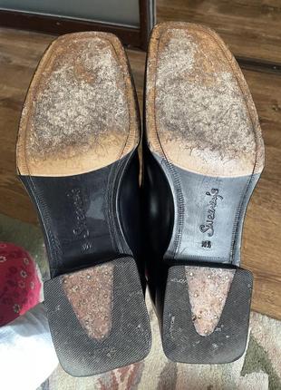 Туфлі чорні чоловічі італія квадратний носок каблук шкіра oliver sweeney устілка 30,2 см5 фото