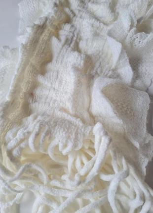 Белый ажурный шарфик2 фото
