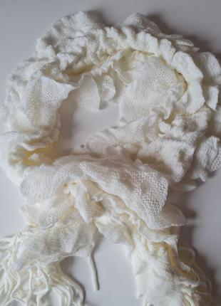Белый ажурный шарфик4 фото