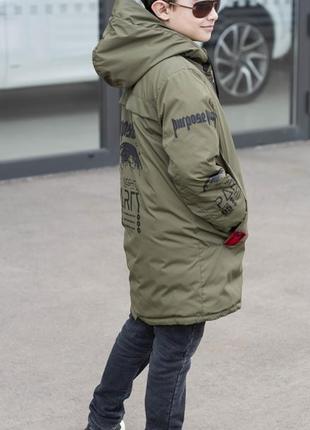 Стильная подростковая двухсторонняя куртка для мальчиков , размеры на рост 140 - 1704 фото