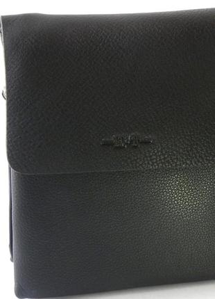 Мужская кожаная сумка  ht 753579/  черная а 20x25х10 см (5129-4/т143)6 фото