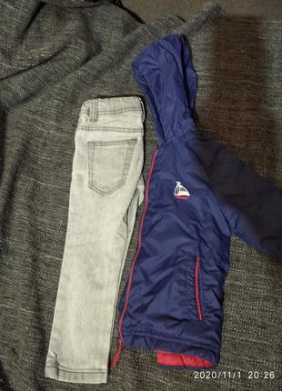 Деми курточка + джинсы р92, 1-2 года2 фото
