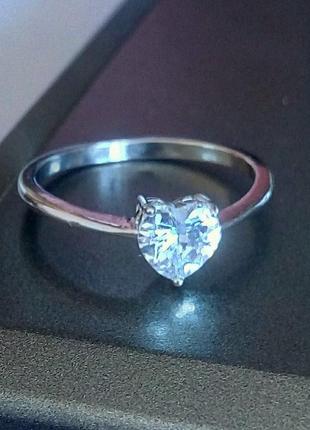 Каблучка кольцо кристал серце5 фото