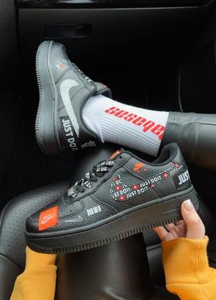 Женские кроссовки nike air force 1 low just do it black