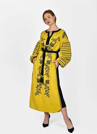 Плаття вишите "козачка" вохра